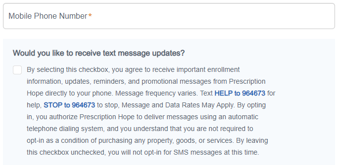 how to opt into Prescription Hope text message notifications