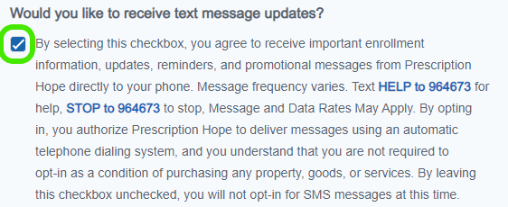 How to opt into Prescription Hope text message notifications