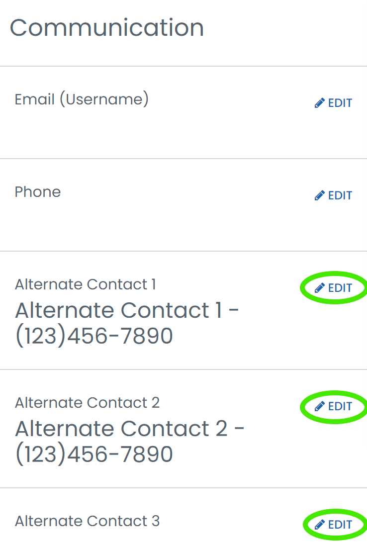 how to update alternate contacts